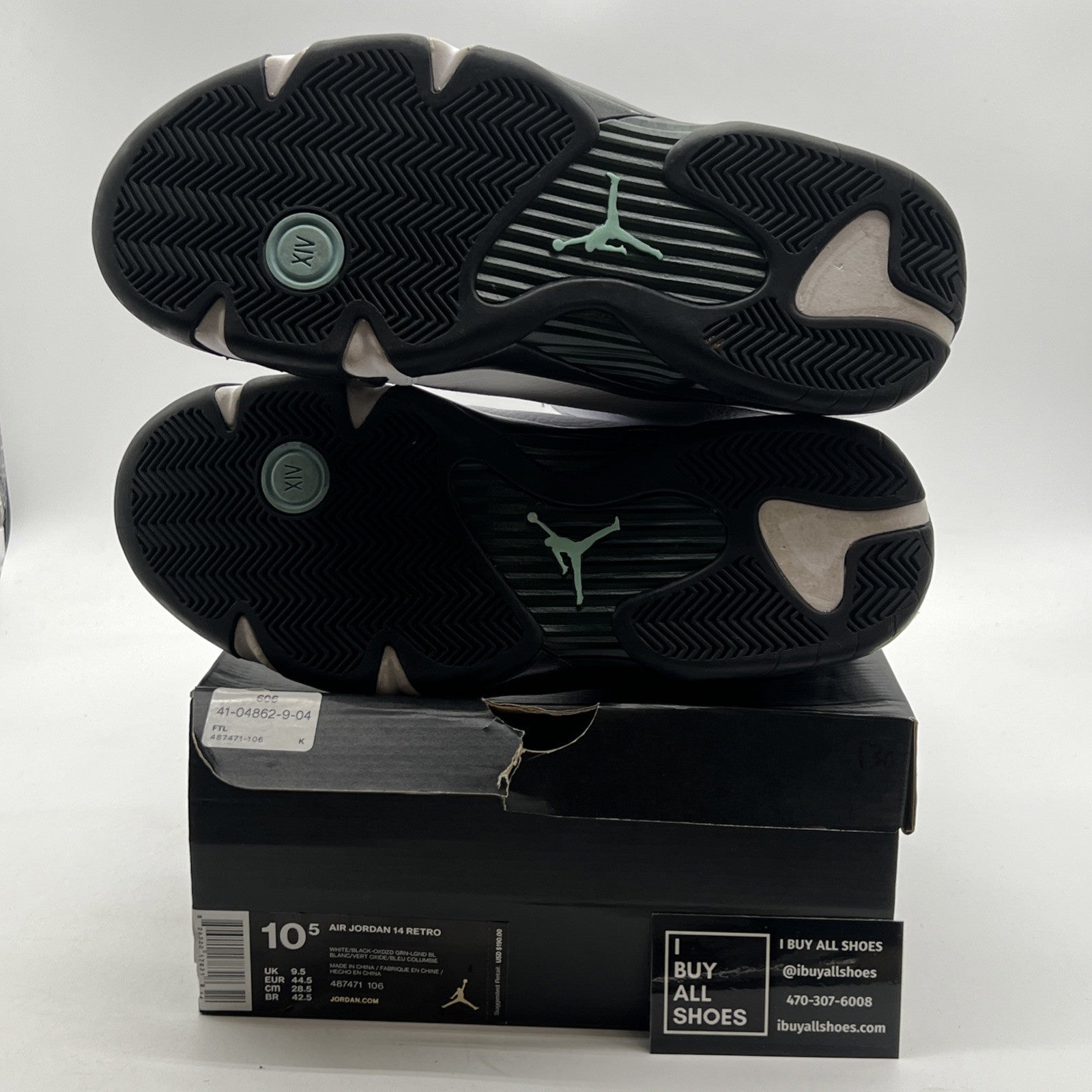 Size 10.5 - Air Jordan 14 Retro 2016 Oxidized Green (487471-106)