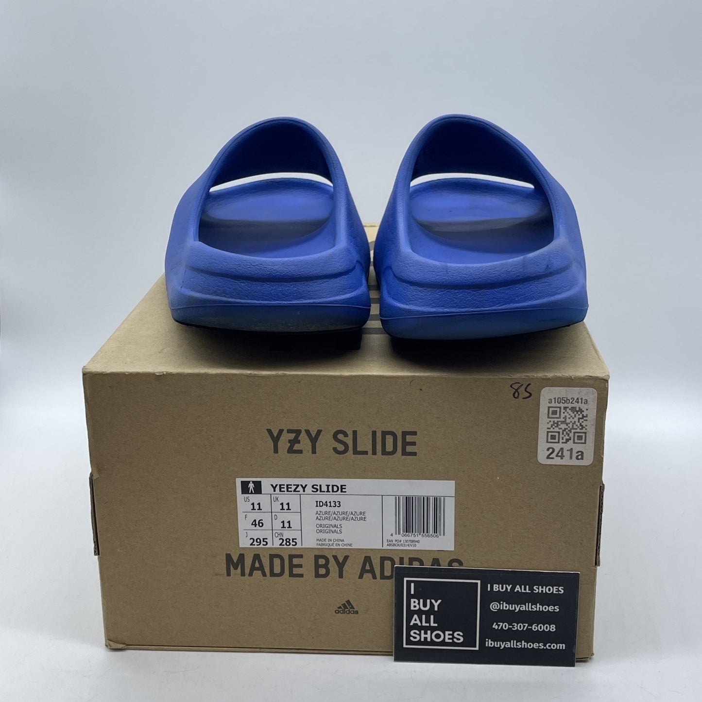Size 11 - Adidas Yeezy Slide Azure Blue Rubber  (ID4133)