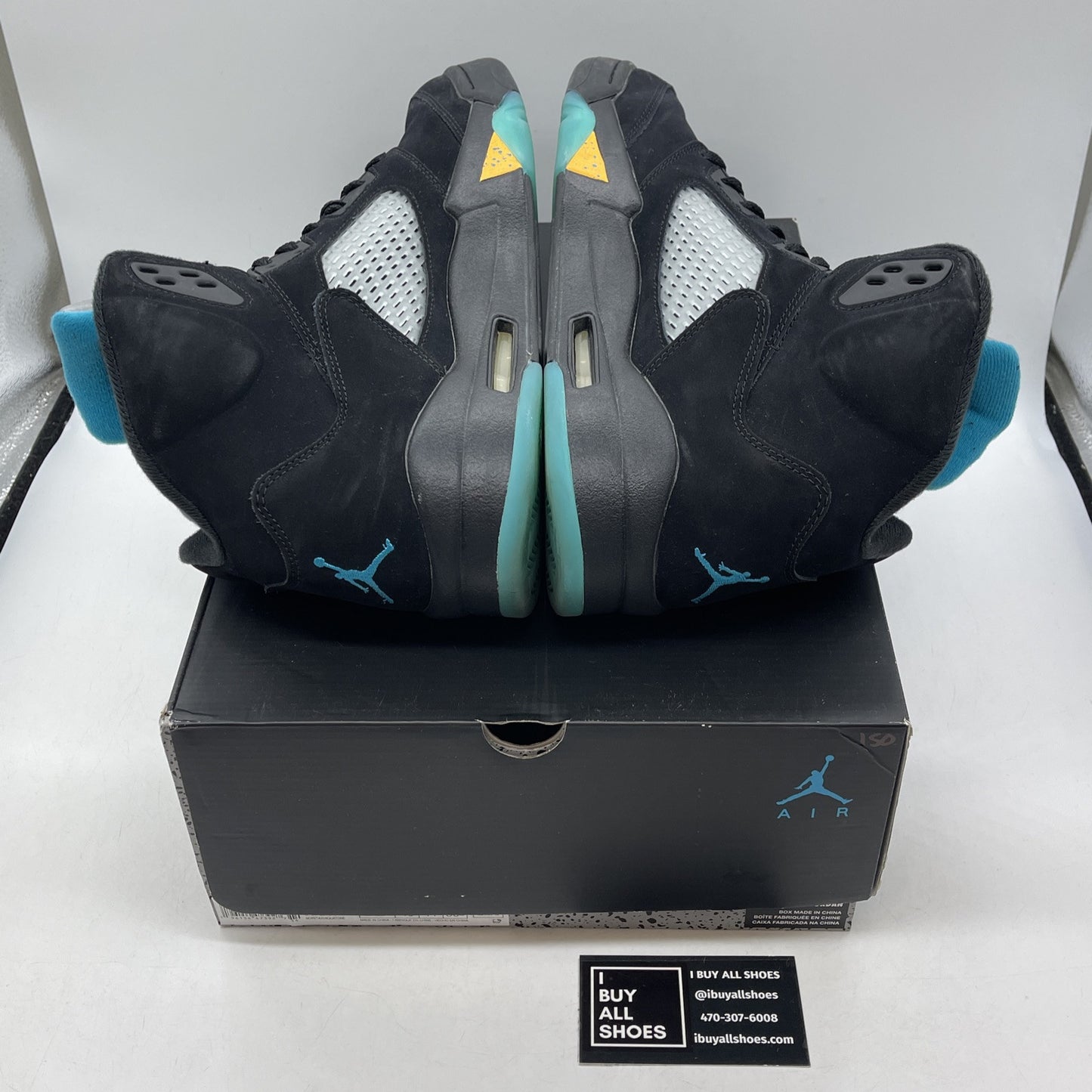 Size 12 - Jordan 5 Retro Mid Aqua Blue Yellow Black Suede (DD0587-047)