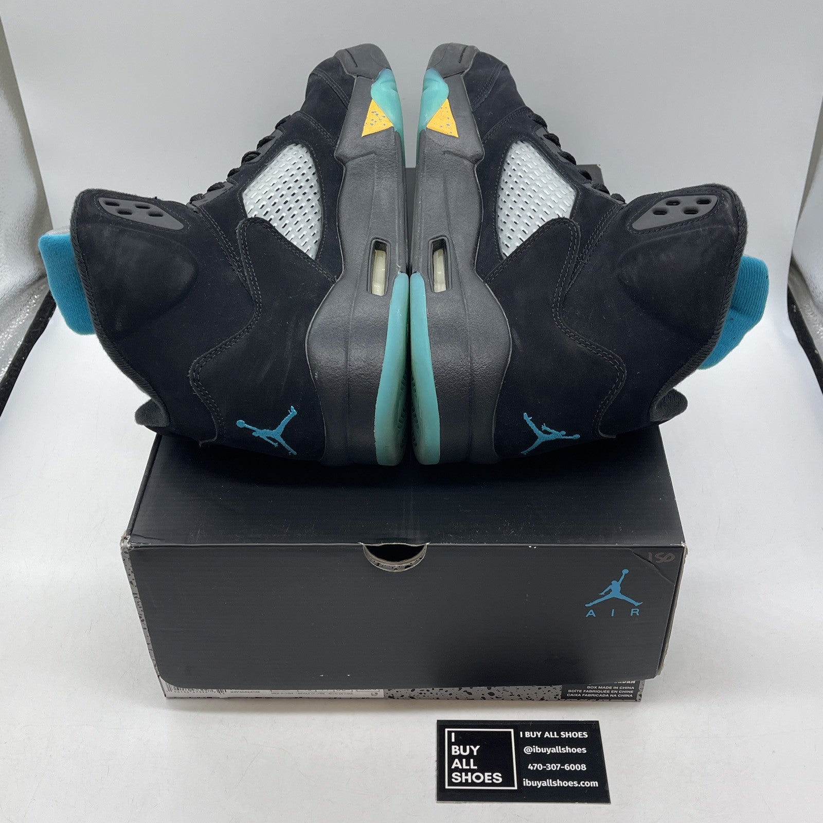 Size 12 - Jordan 5 Retro Mid Aqua Blue Yellow Black Suede (DD0587-047)