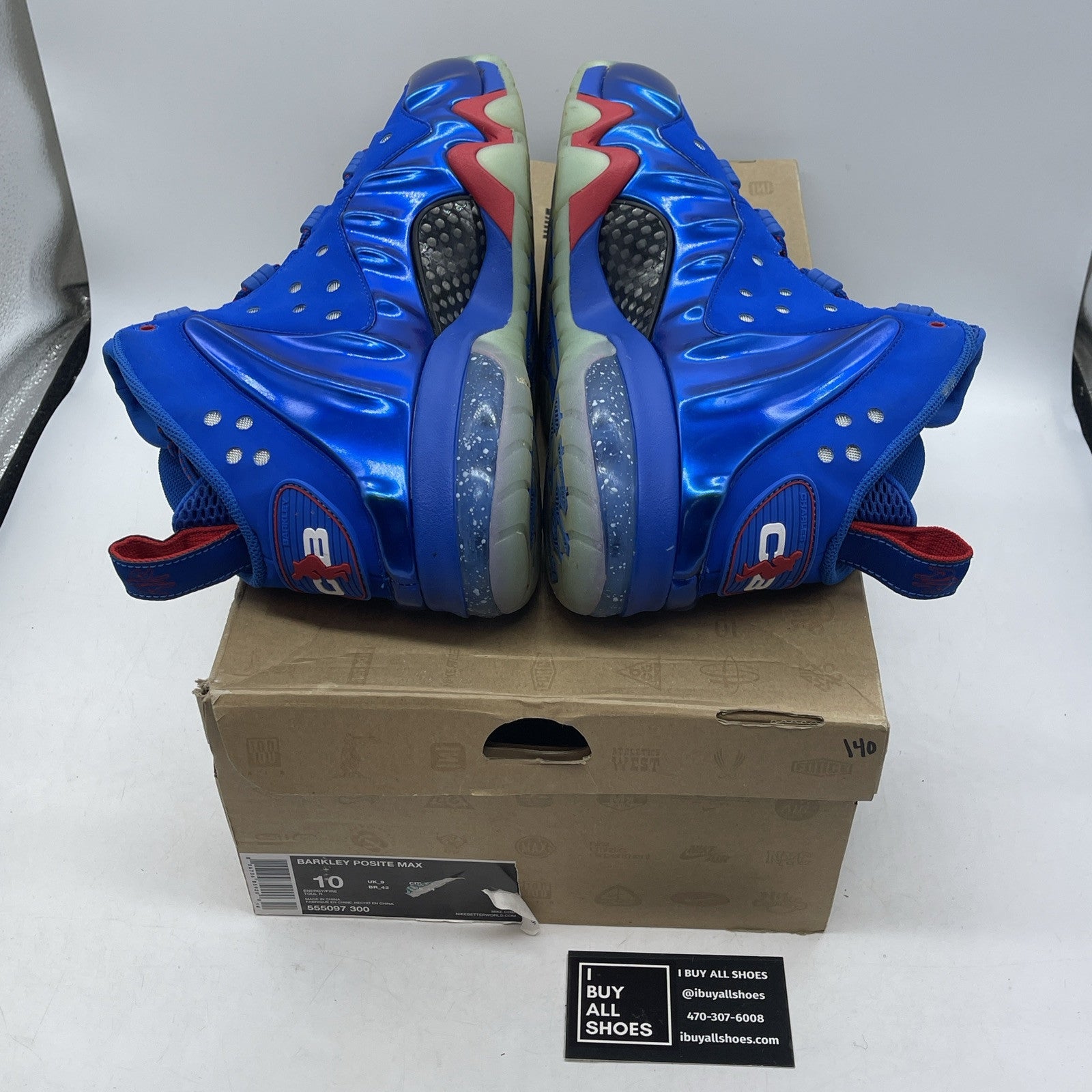 Size 10 - Nike Barkley Posite Max Sixers Blue Suede Leather (555097-300)