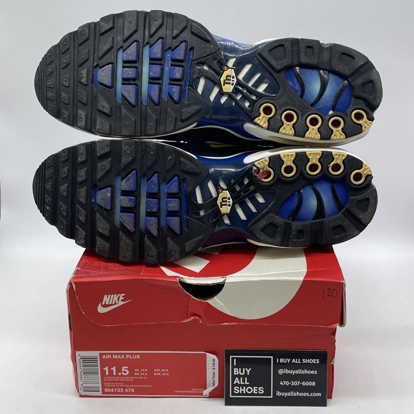 Size 11.5 - Nike Air Max Plus Hyper Blue Black Suede (604133-475)