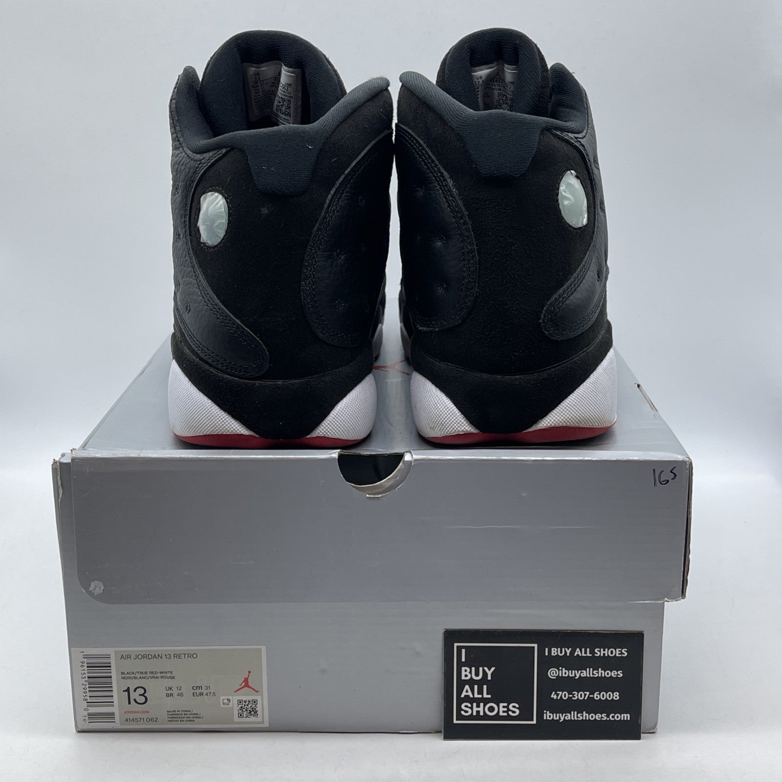 Size 13 - Jordan 13 Retro Mid Playoff Black White Suede Leather (414571-062)