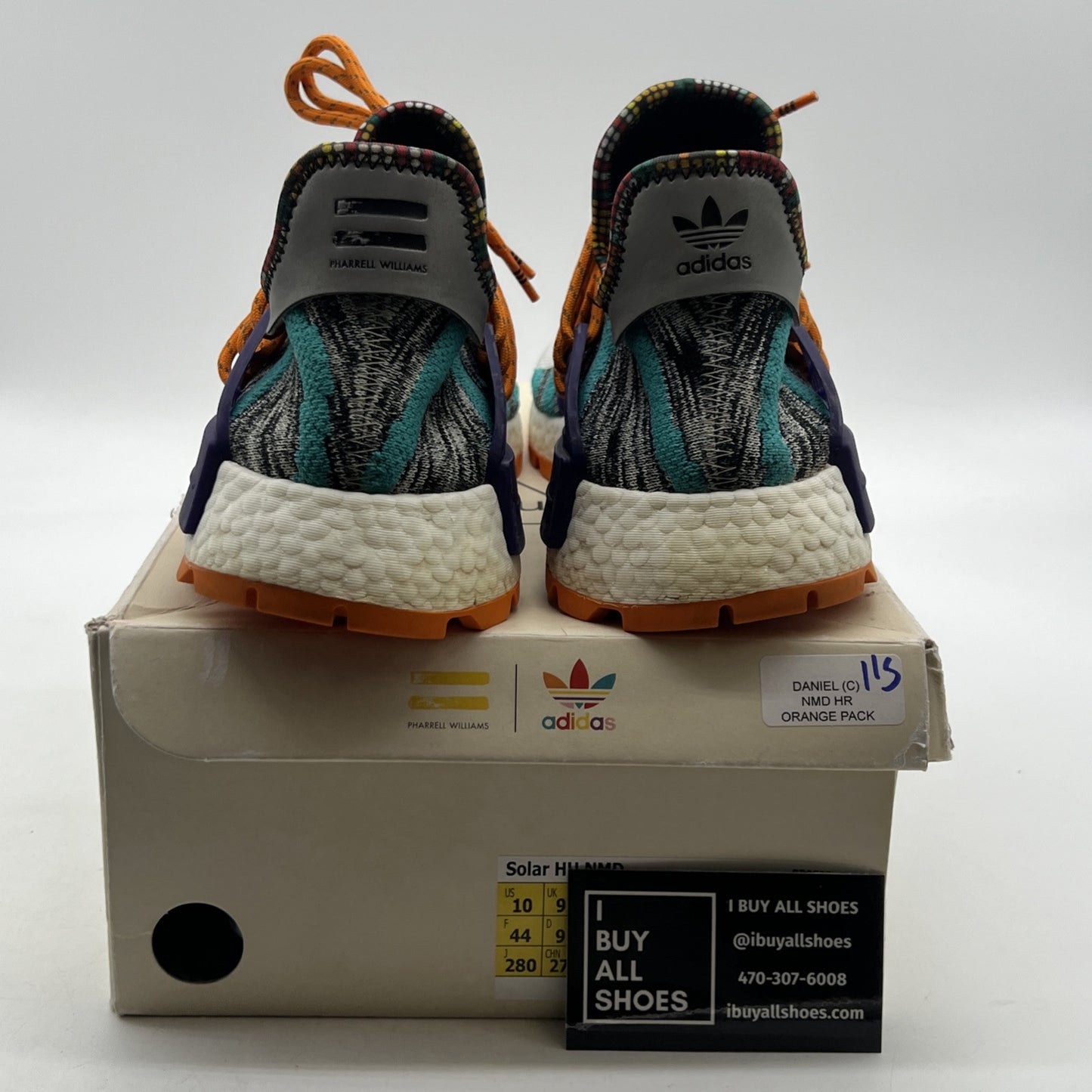 Size 10 - Adidas Pharrell x NMD Human Race Trail Solar Pack (BB9528)