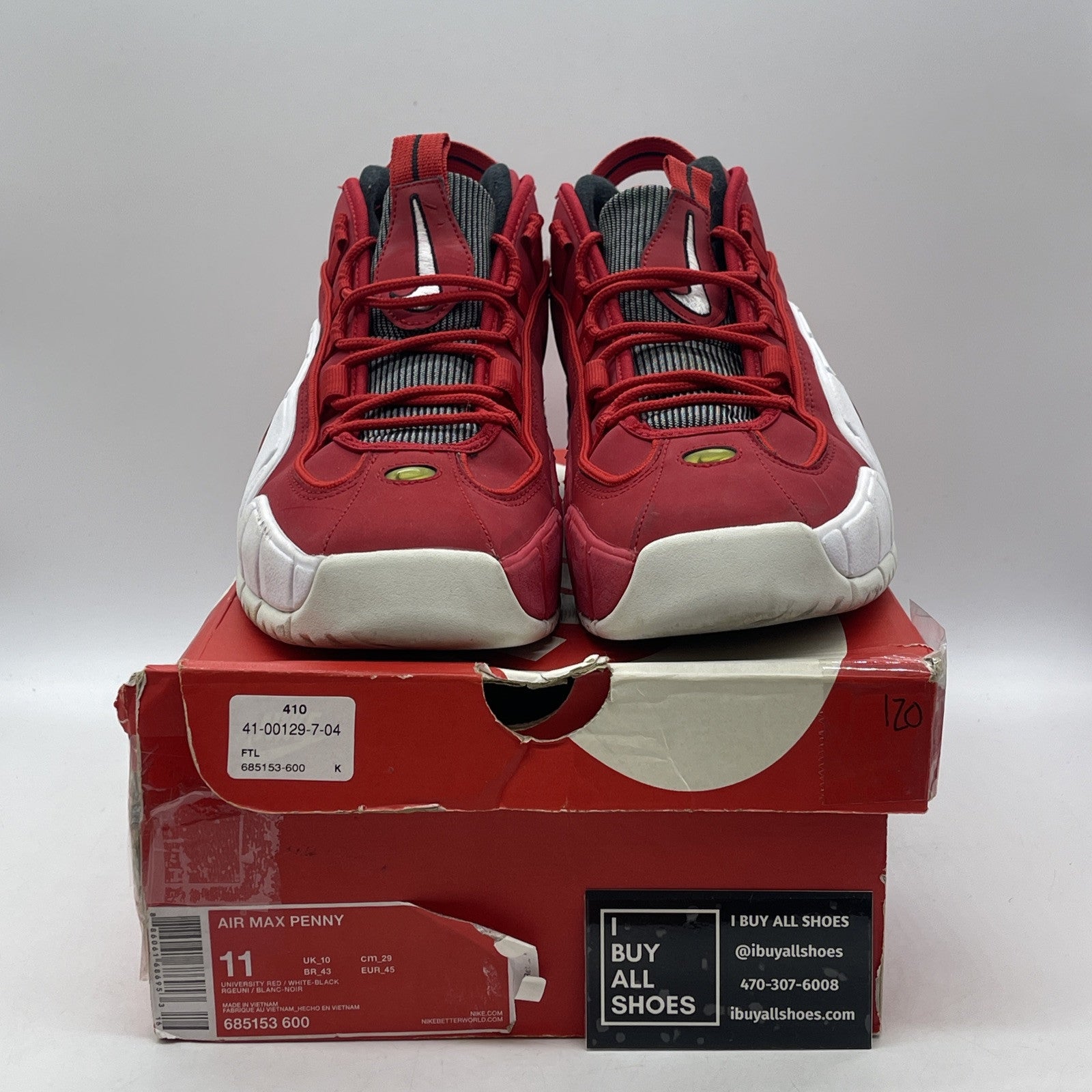 Size 11 - Nike Air Max Penny 1 University Red Black Suede (685153-600)