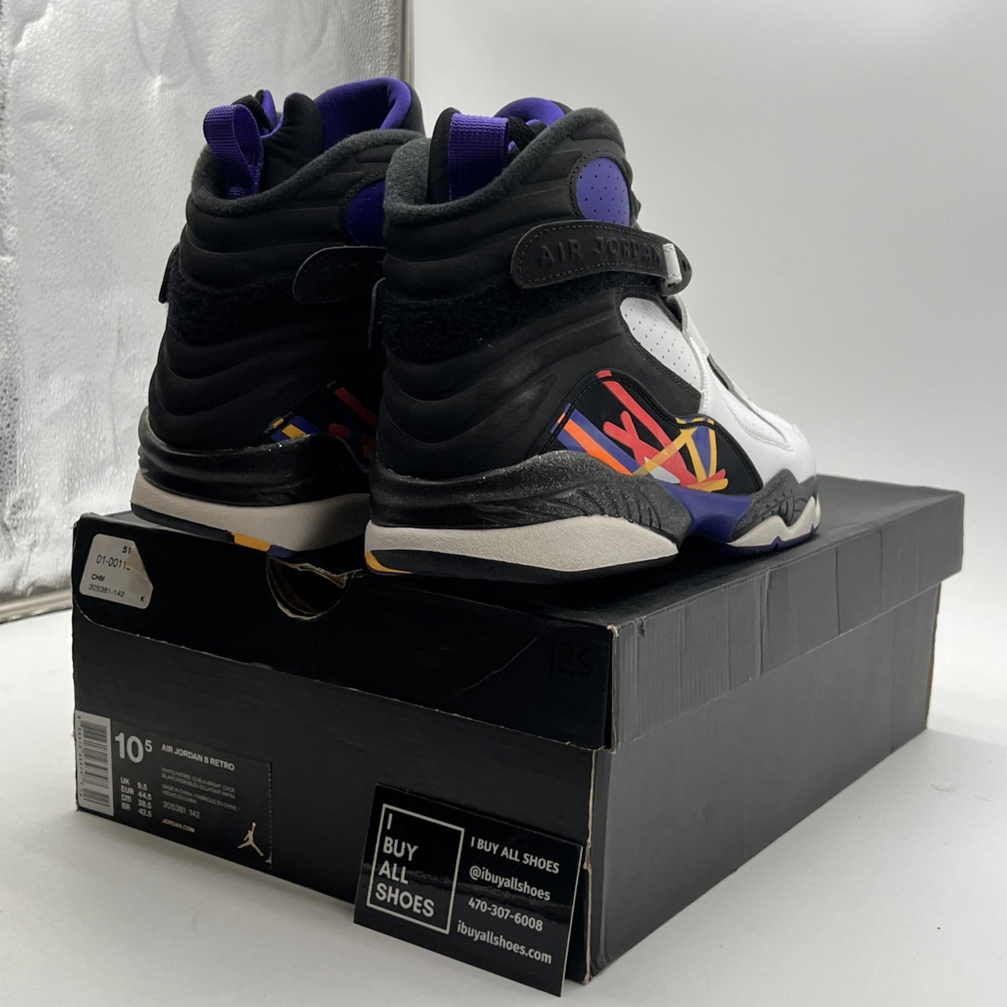 Size 10.5 - Air Jordan 8 Three-Peat (305381-142)