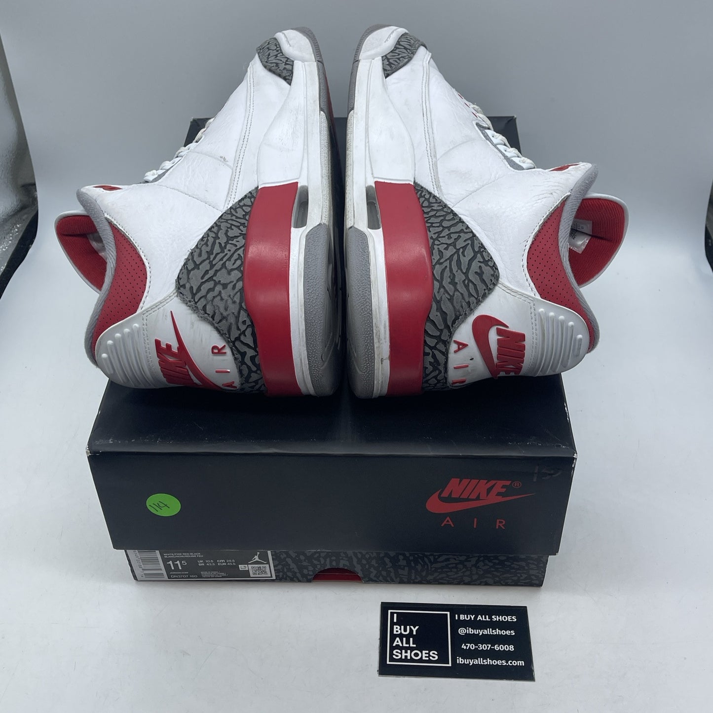 Size 11.5 - Jordan 3 Retro Mid Fire Red White Grey Suede Leather (DN3707-160)