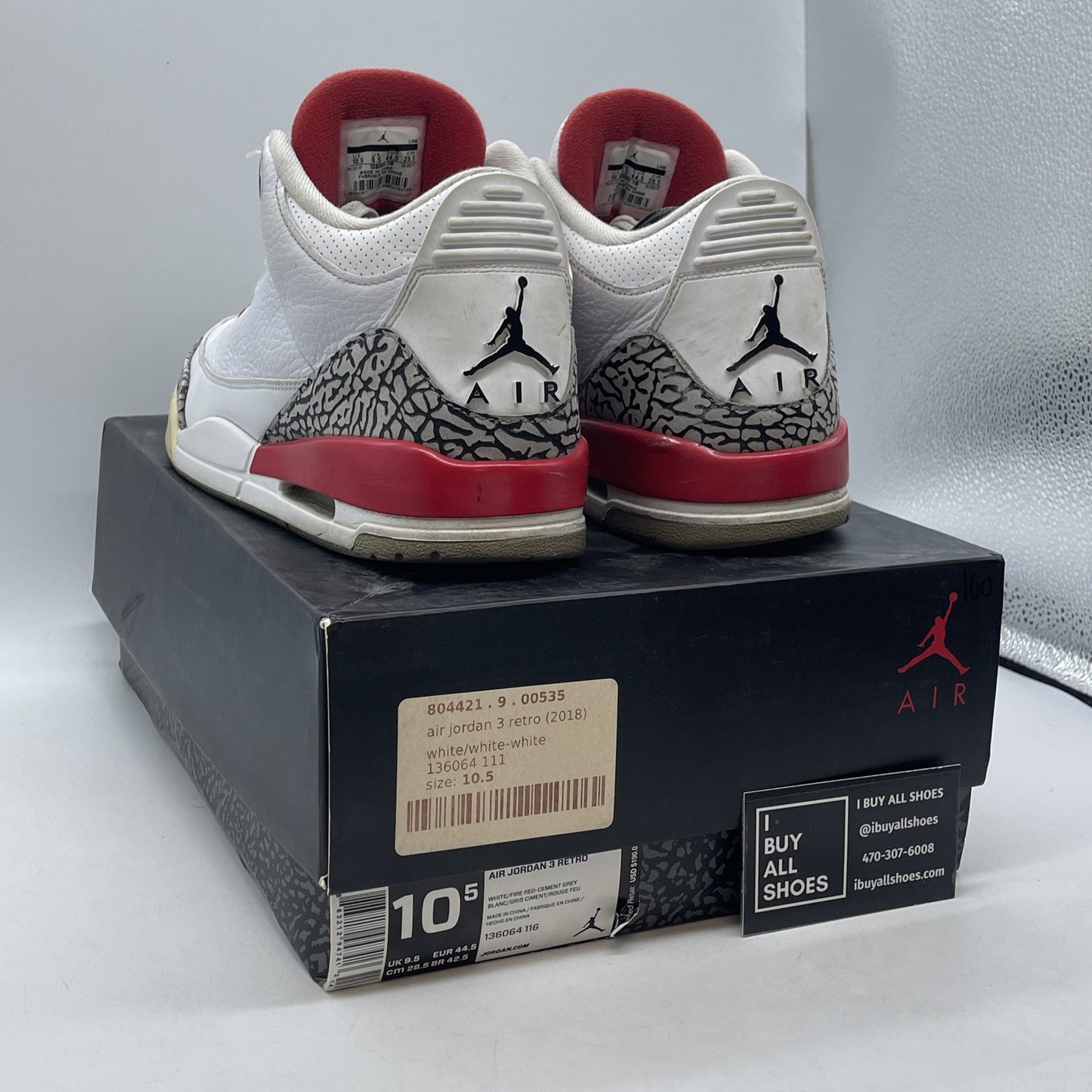 Size 10.5 - Jordan 3 Retro Hall of Fame 2018 Leather Suede (136064-116)