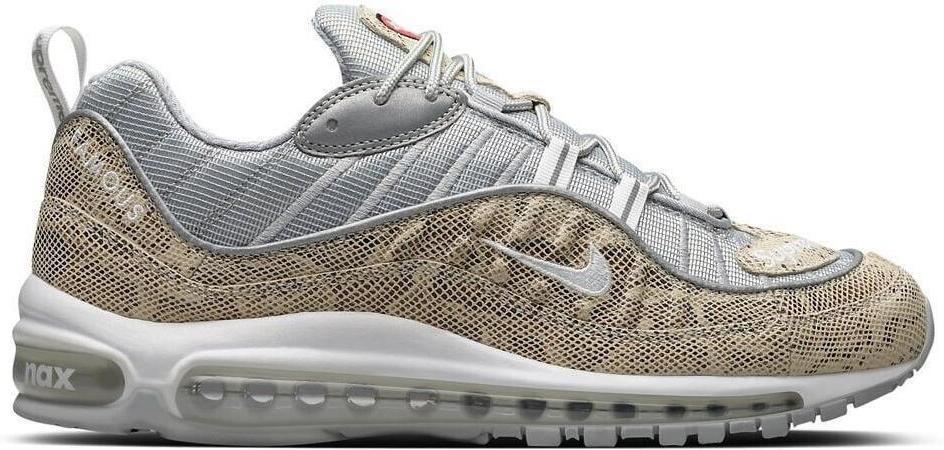 Size 10.5 - Nike Supreme x Air Max 98 Snakeskin Brown Grey Suede (844694-100)