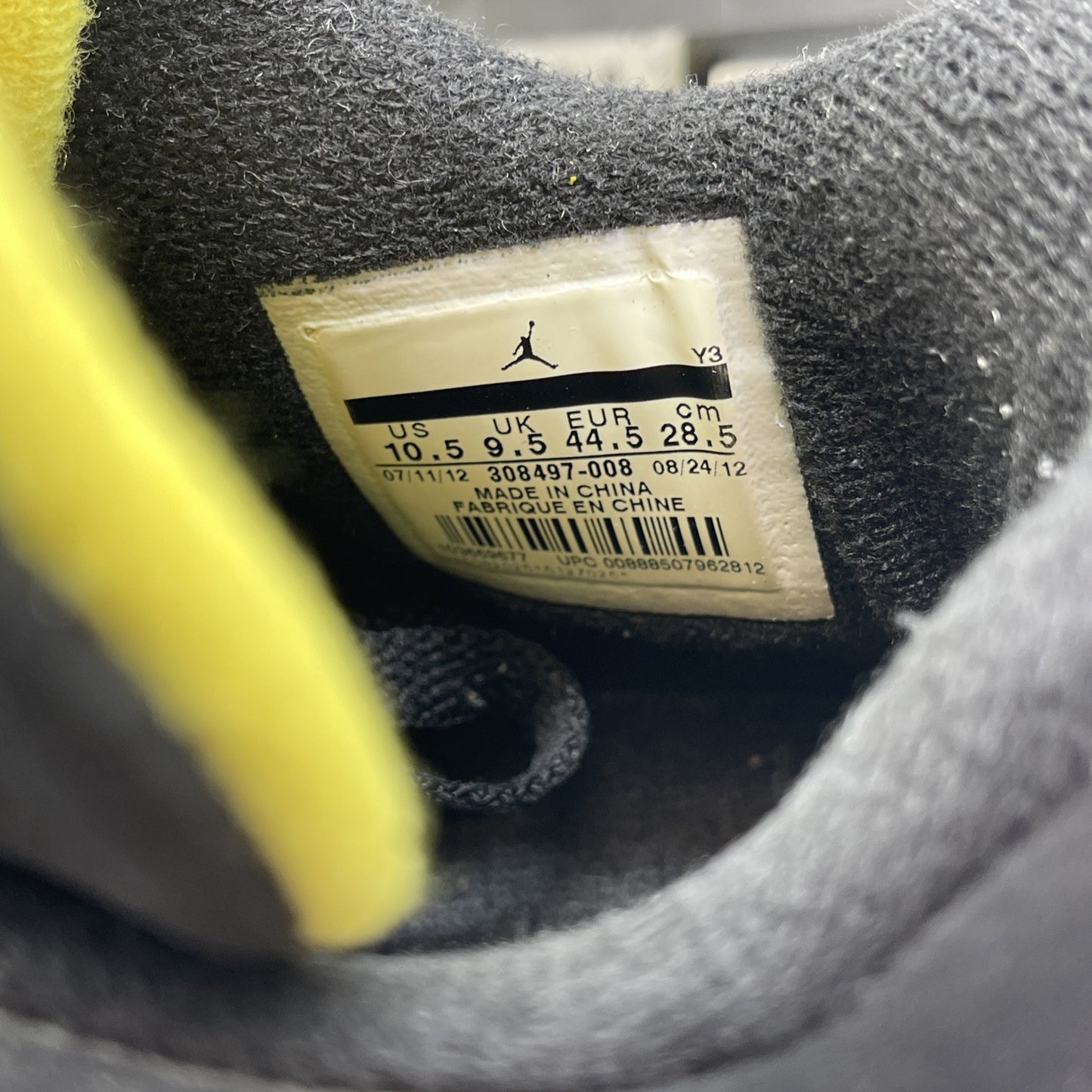 Size 10.5 - Jordan 4 Retro Low Thunder Yellow White Black Suede (308497-008)