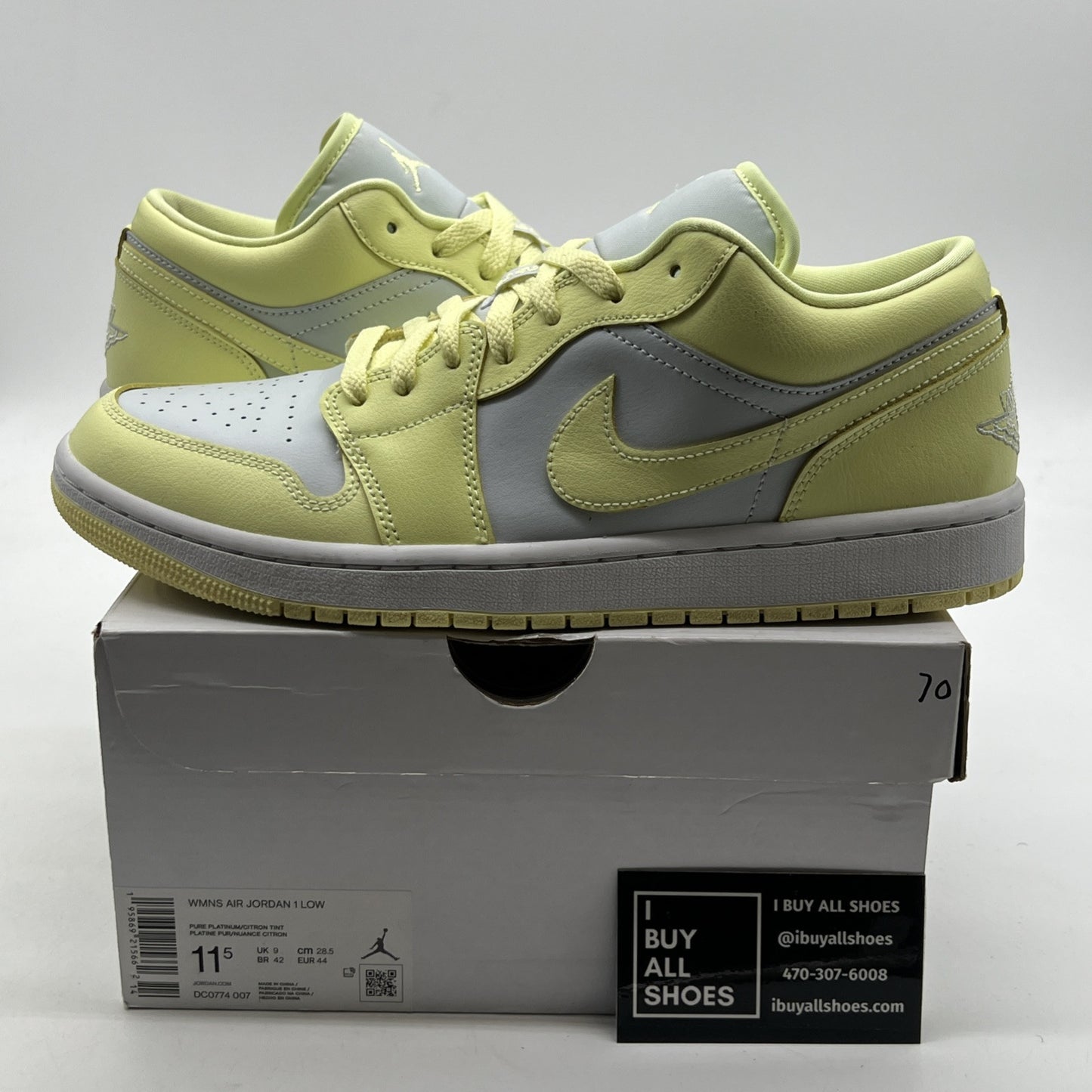 Size 11.5 - Nike Air Jordan 1 Low W Lemonade (DC0774-007)