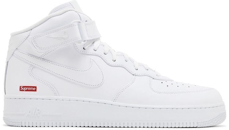 Size 10 - Nike Supreme x Air Force 1 Mid Box Logo - Triple White (FZ8784-100)