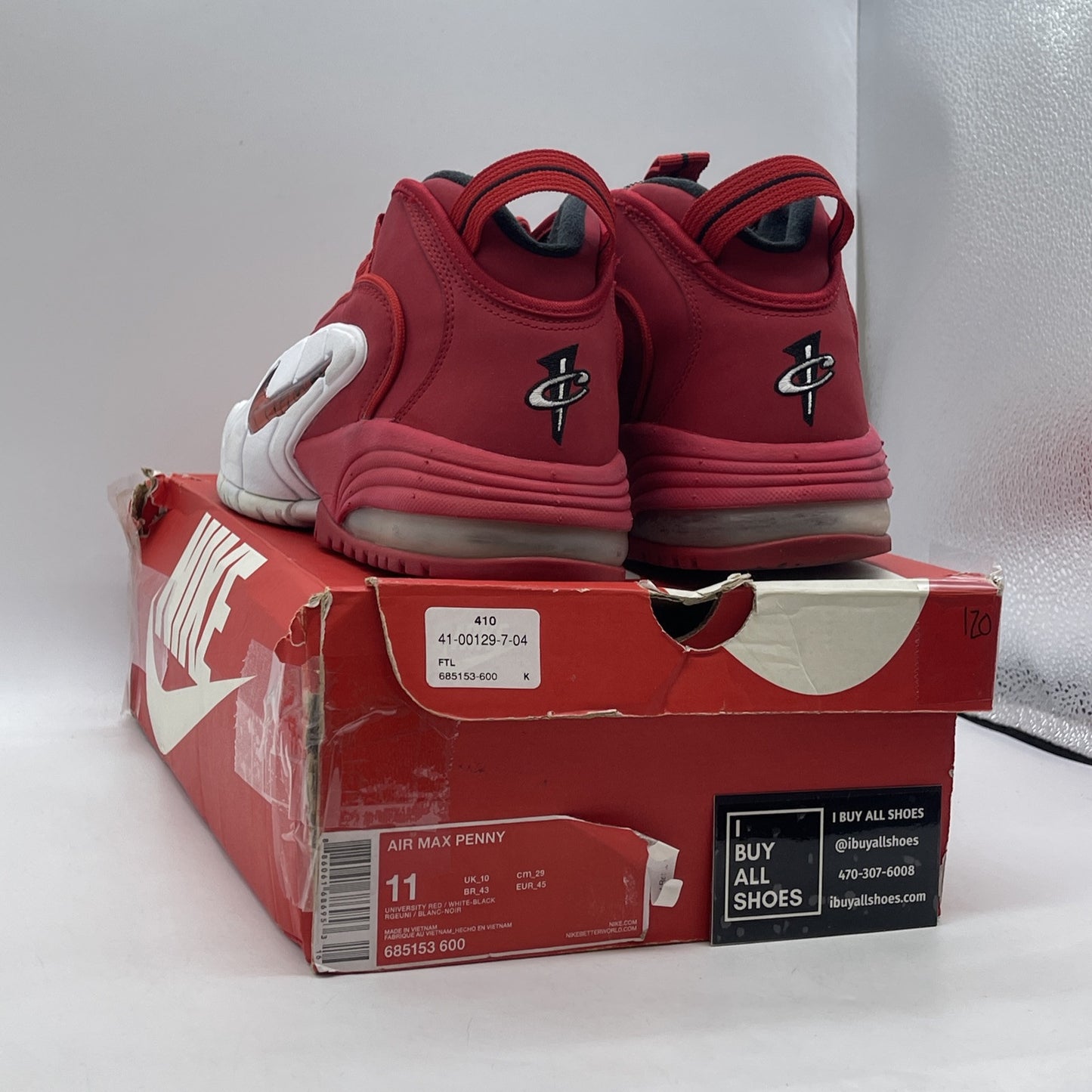 Size 11 - Nike Air Max Penny 1 University Red Black Suede (685153-600)