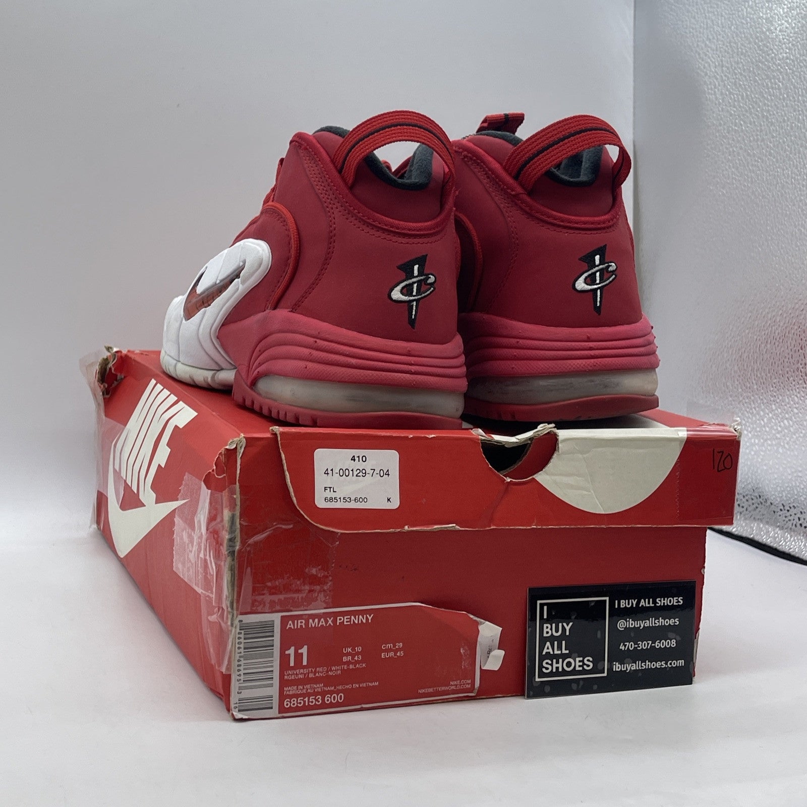 Size 11 - Nike Air Max Penny 1 University Red Black Suede (685153-600)