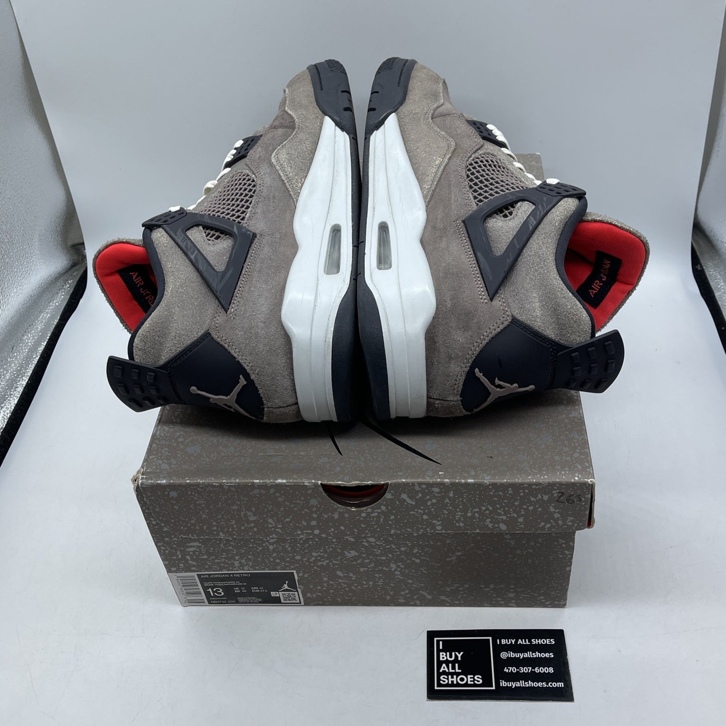 Size 13 - Jordan 4 Retro Mid Taupe Haze Brown Black Suede (DB0732-200)