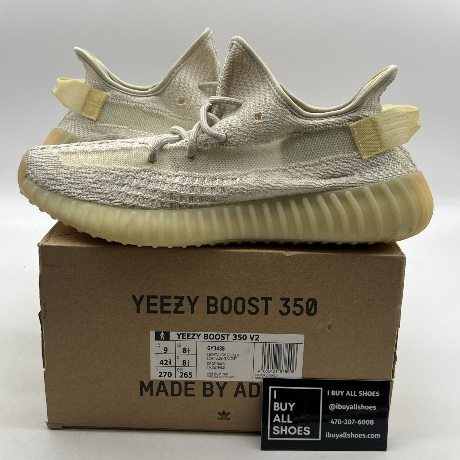 Size 9 - Adidas Yeezy Boost 350 V2 Low Light (GY3438)