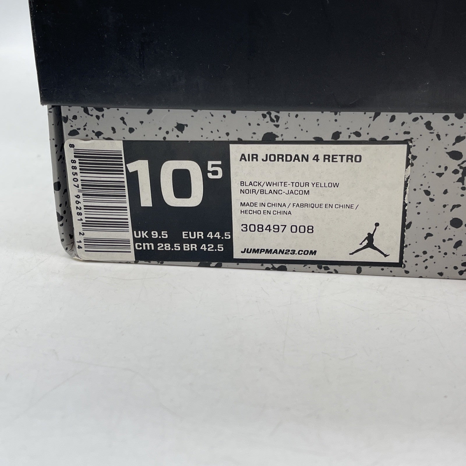 Size 10.5 - Jordan 4 Retro Low Thunder Yellow White Black Suede (308497-008)