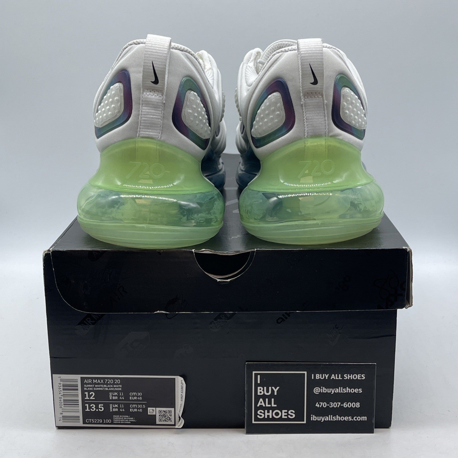 Size 12 - Nike Air Max 720 Bubble Pack White Purple Suede (CT5229-100)