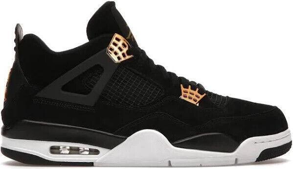 Size 9 - Jordan 4 Retro Royalty 2017 Black Gold Suede (308497-032)