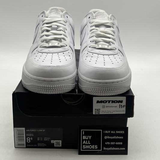 Size 8.5 - Nike Air Force 1 x Supreme Low Box Logo - White (CU9225-100)