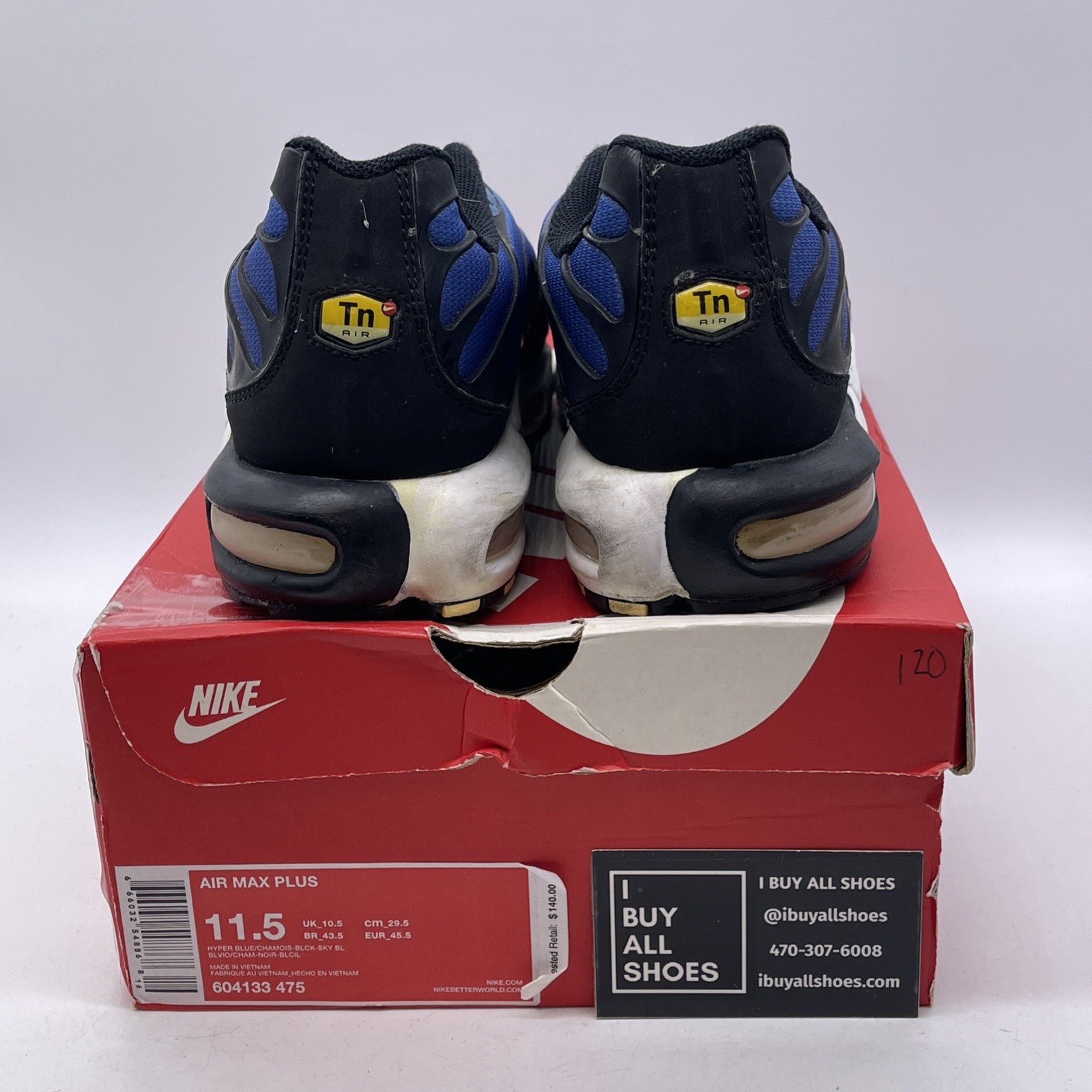 Size 11.5 - Nike Air Max Plus Hyper Blue Black Suede (604133-475)