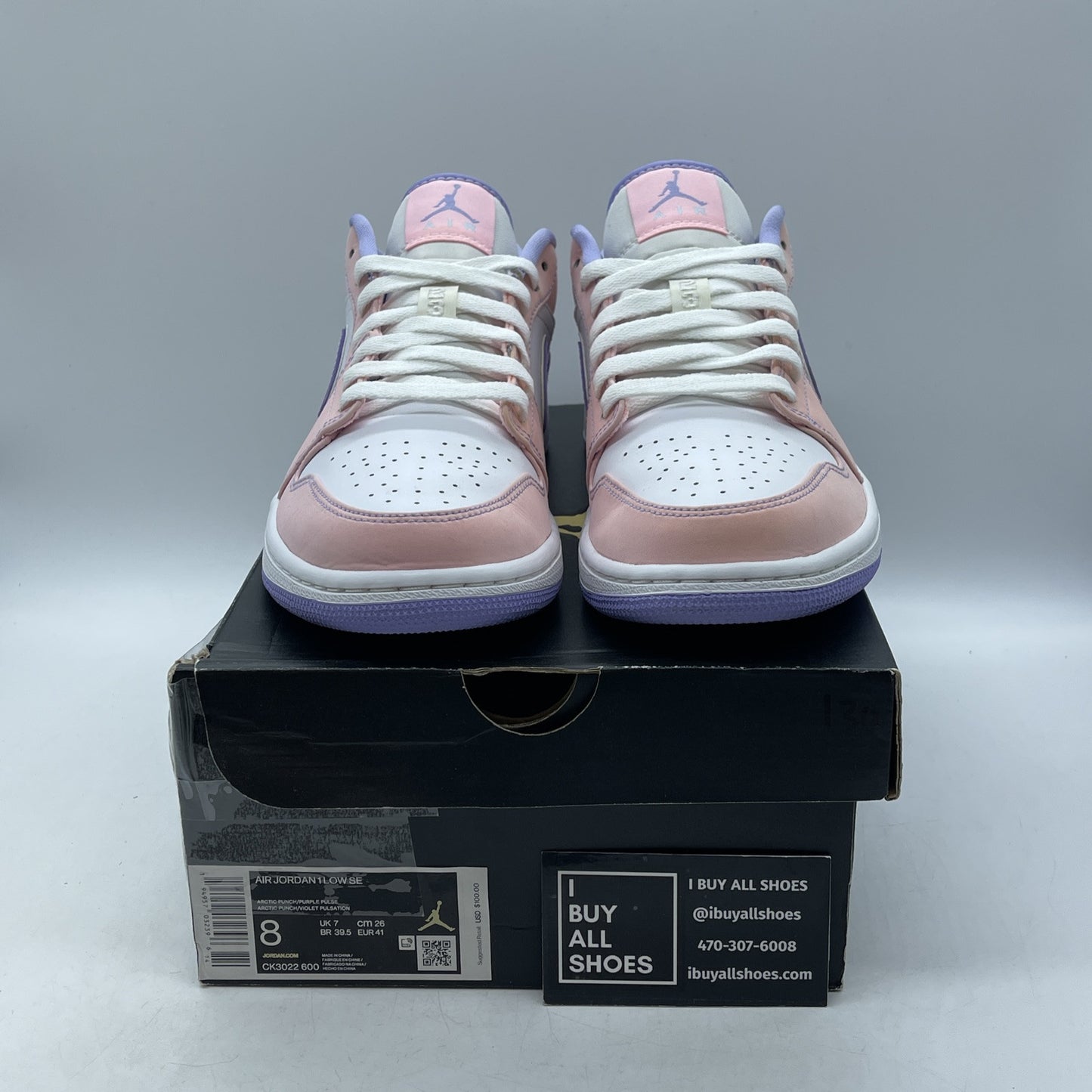 Size 8 - Air Jordan 1 SE Low Arctic Punch Suede Leather (CK3022-600)