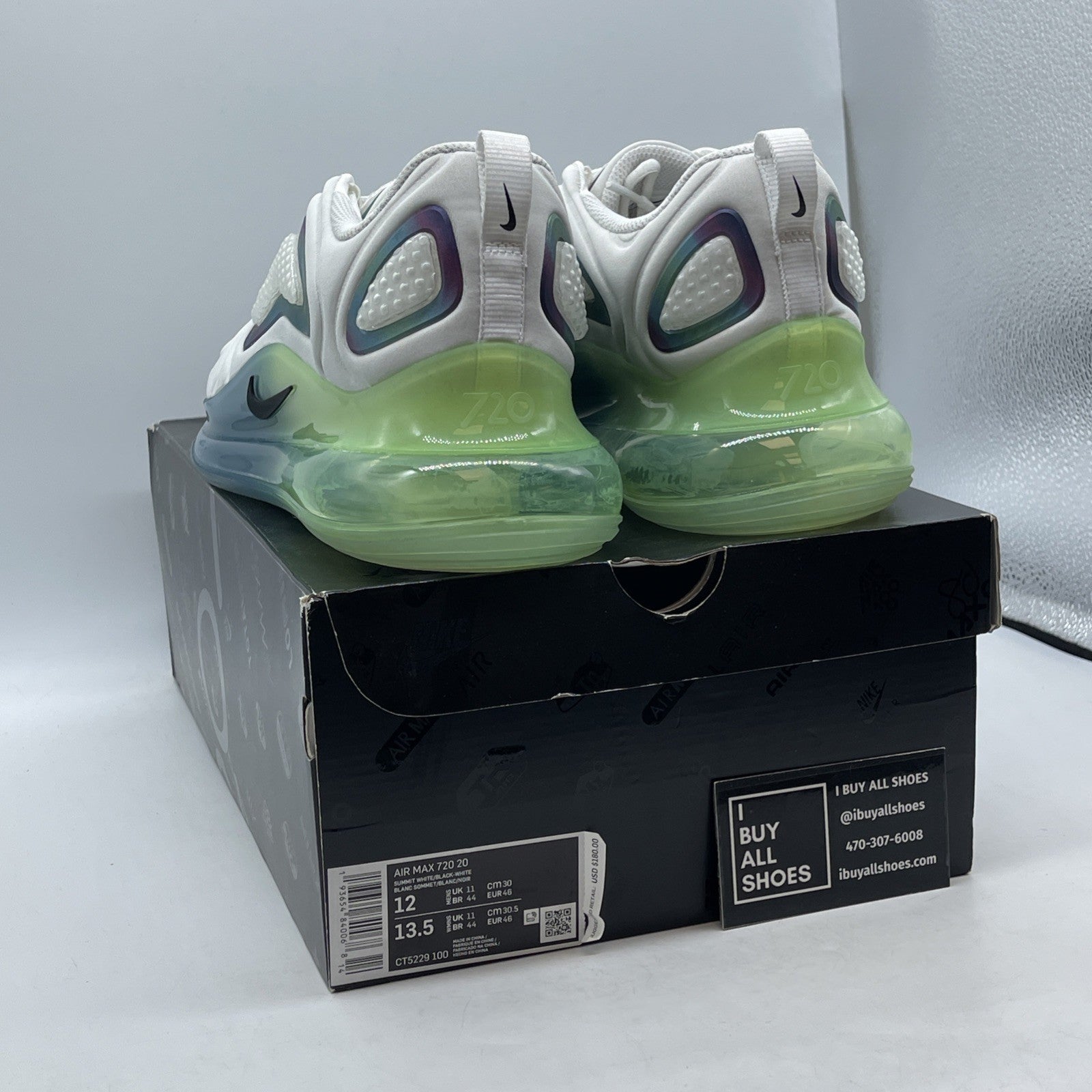 Size 12 - Nike Air Max 720 Bubble Pack White Purple Suede (CT5229-100)