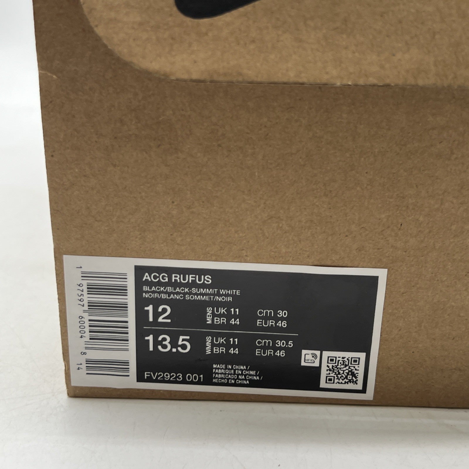Size 12 - Nike ACG Rufus Triple Black (FV2923-001)