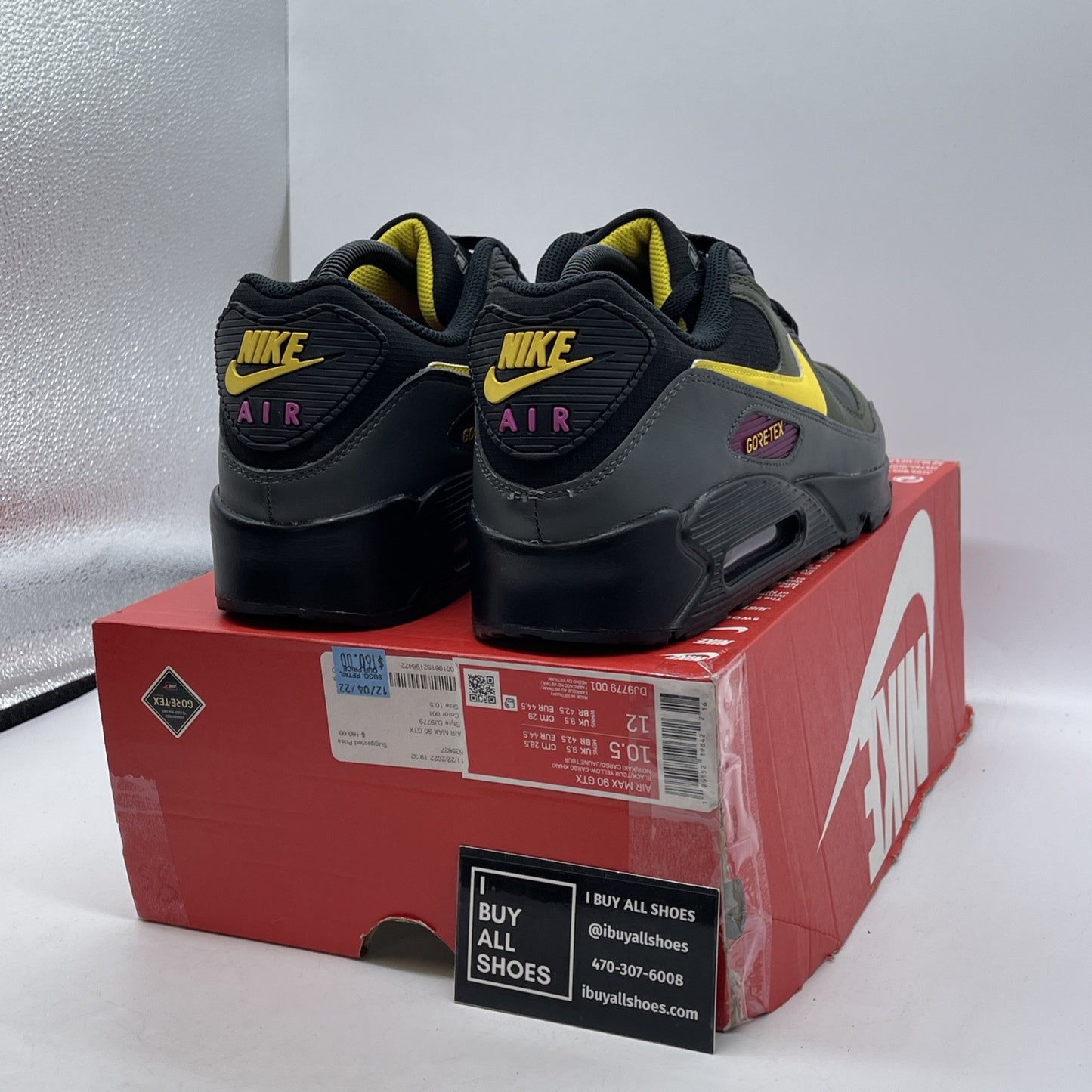 Size 10.5 - Nike Air Max 90 GORE-TEX Tour Yellow Cargo Khaki (DJ9779-001)