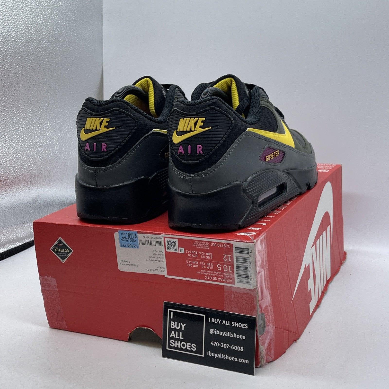 Size 10.5 - Nike Air Max 90 GORE-TEX Tour Yellow Cargo Khaki (DJ9779-001)