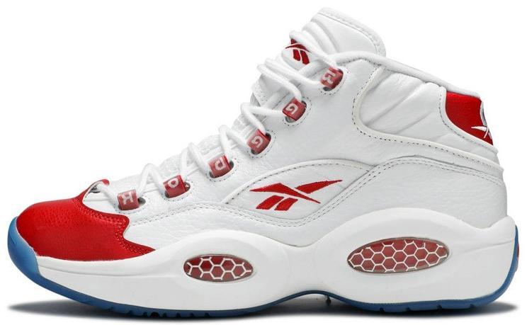 Size 10 - Reebok Question Mid White Pearlized Red (023501-312)