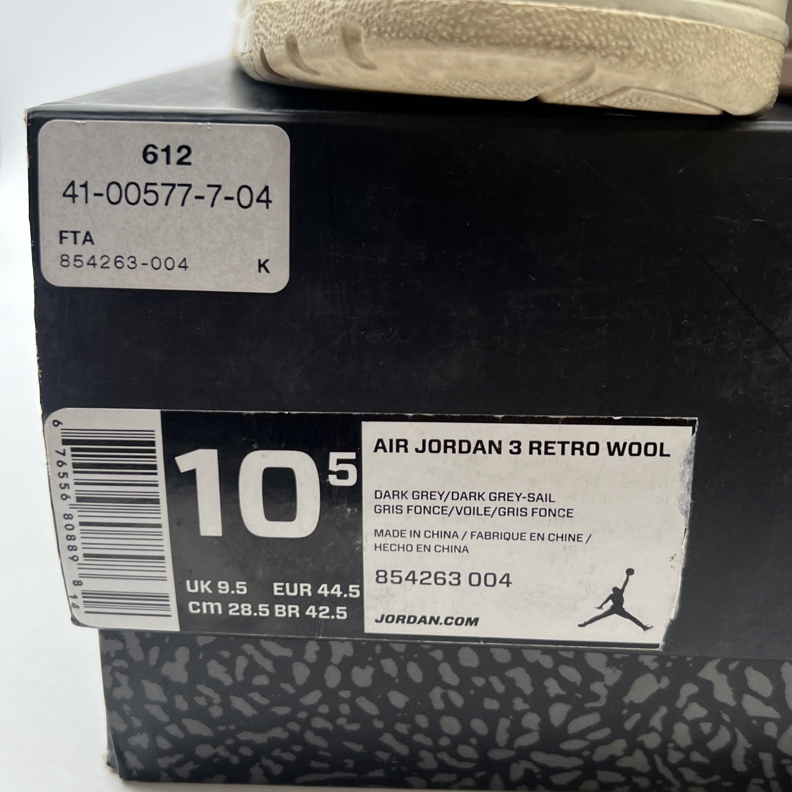 Size 10.5 - Air Jordan 3 Retro Wool (854263-004)