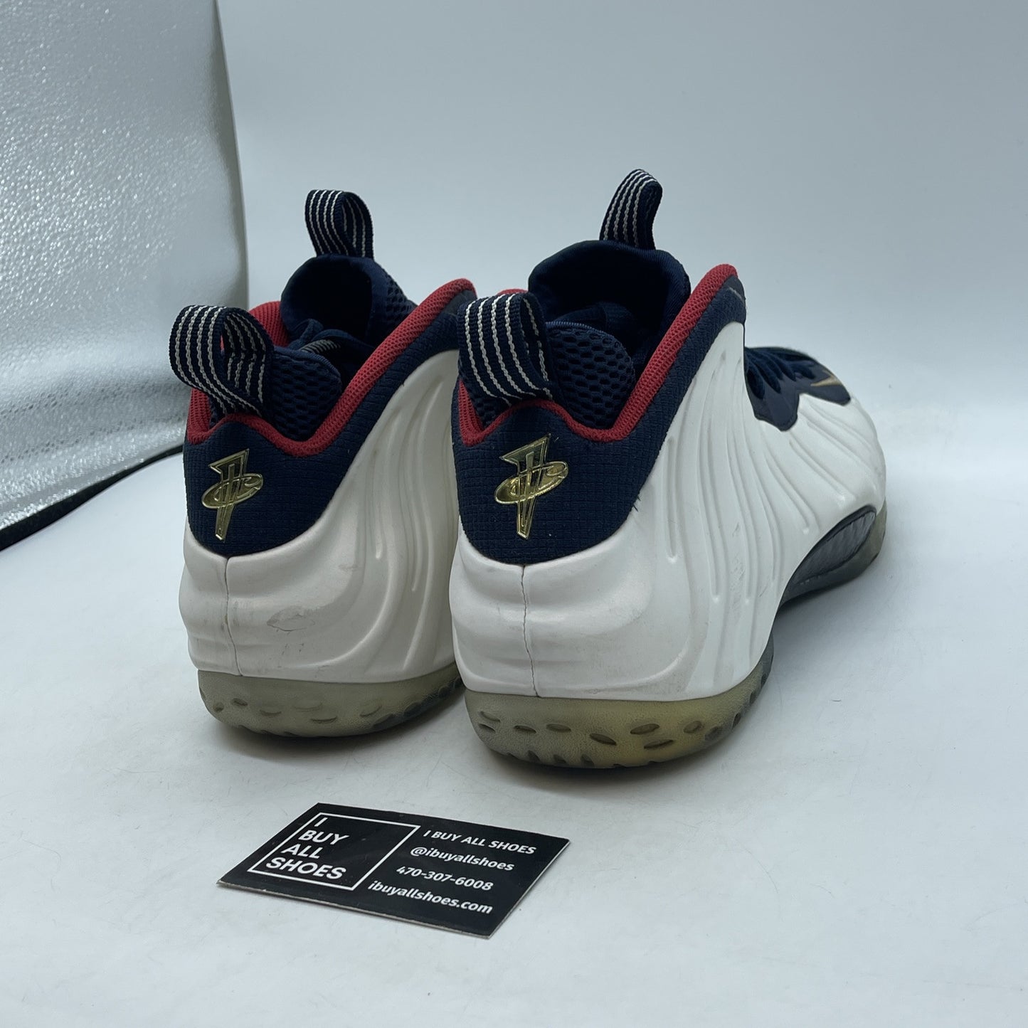Size 10.5 - Nike Air Foamposite One PRM Olympic White Blue Suede (575420-400)