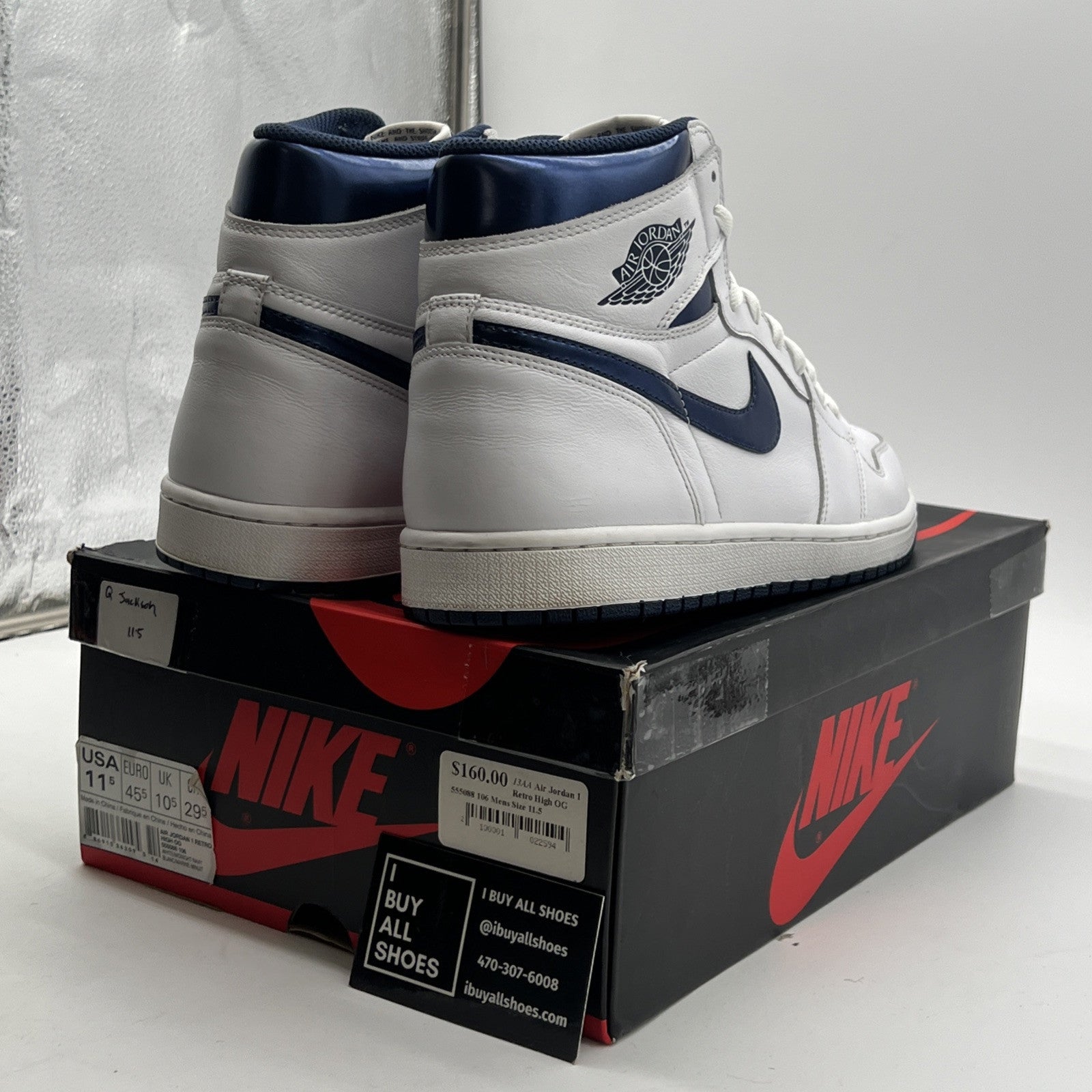 Size 11.5 - Air Jordan 1 Retro OG High Metallic Navy (555088-106)