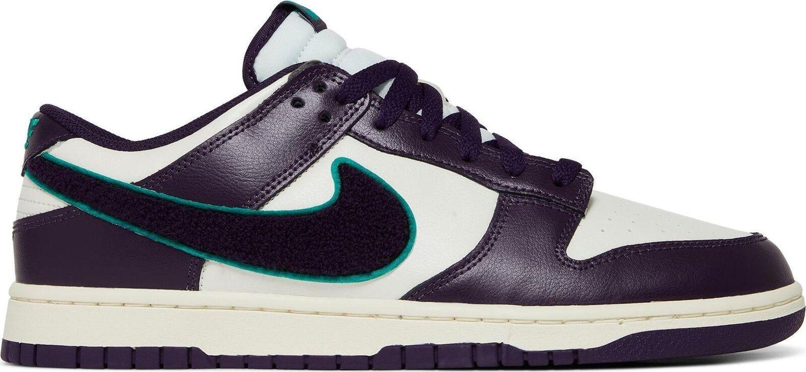 Size 11.5 - Nike Dunk Low Chenille Swoosh - Grand Purple Black (DQ7683-001)