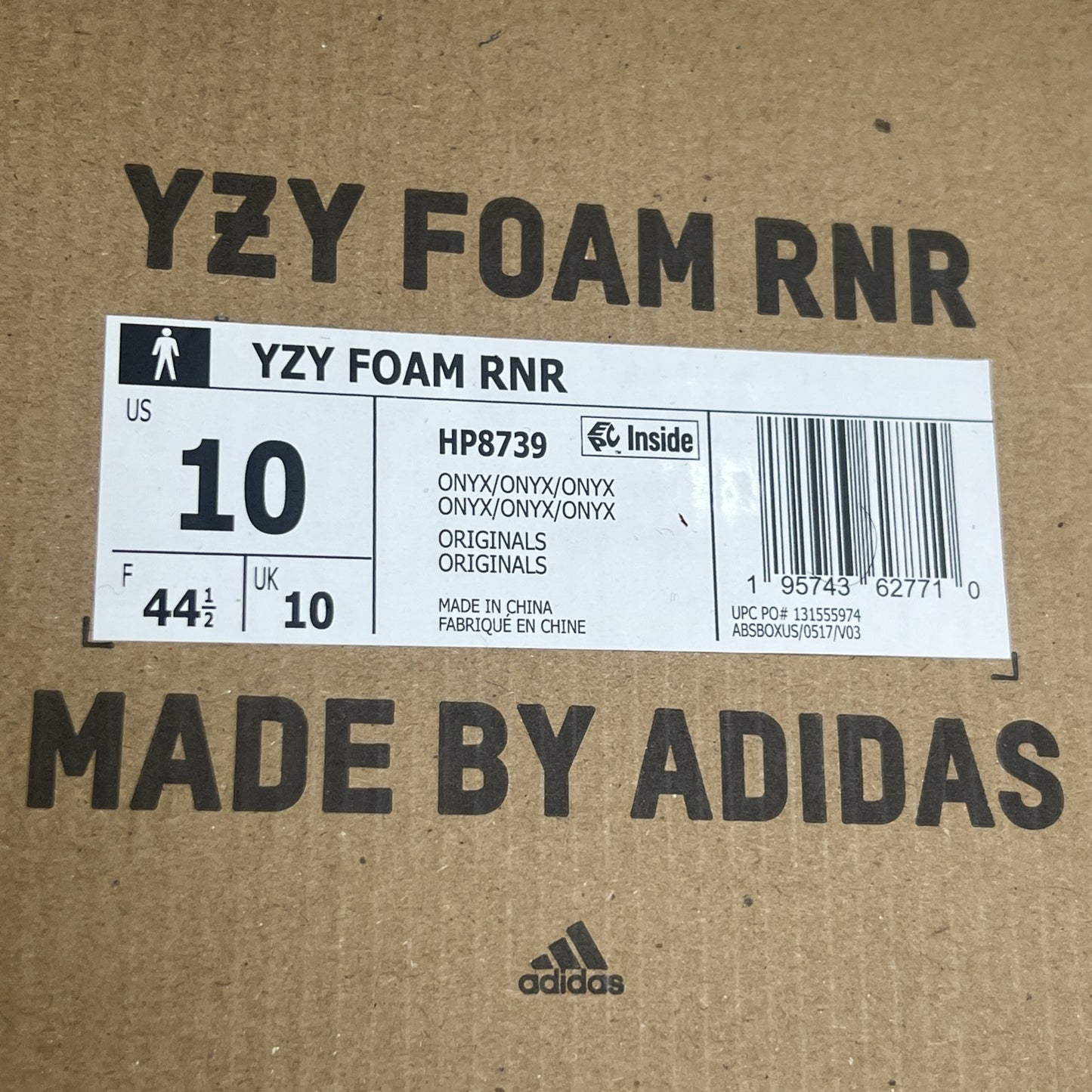 Size 10 - Adidas Yeezy Foam Runner 'Onyx' (HP8739)