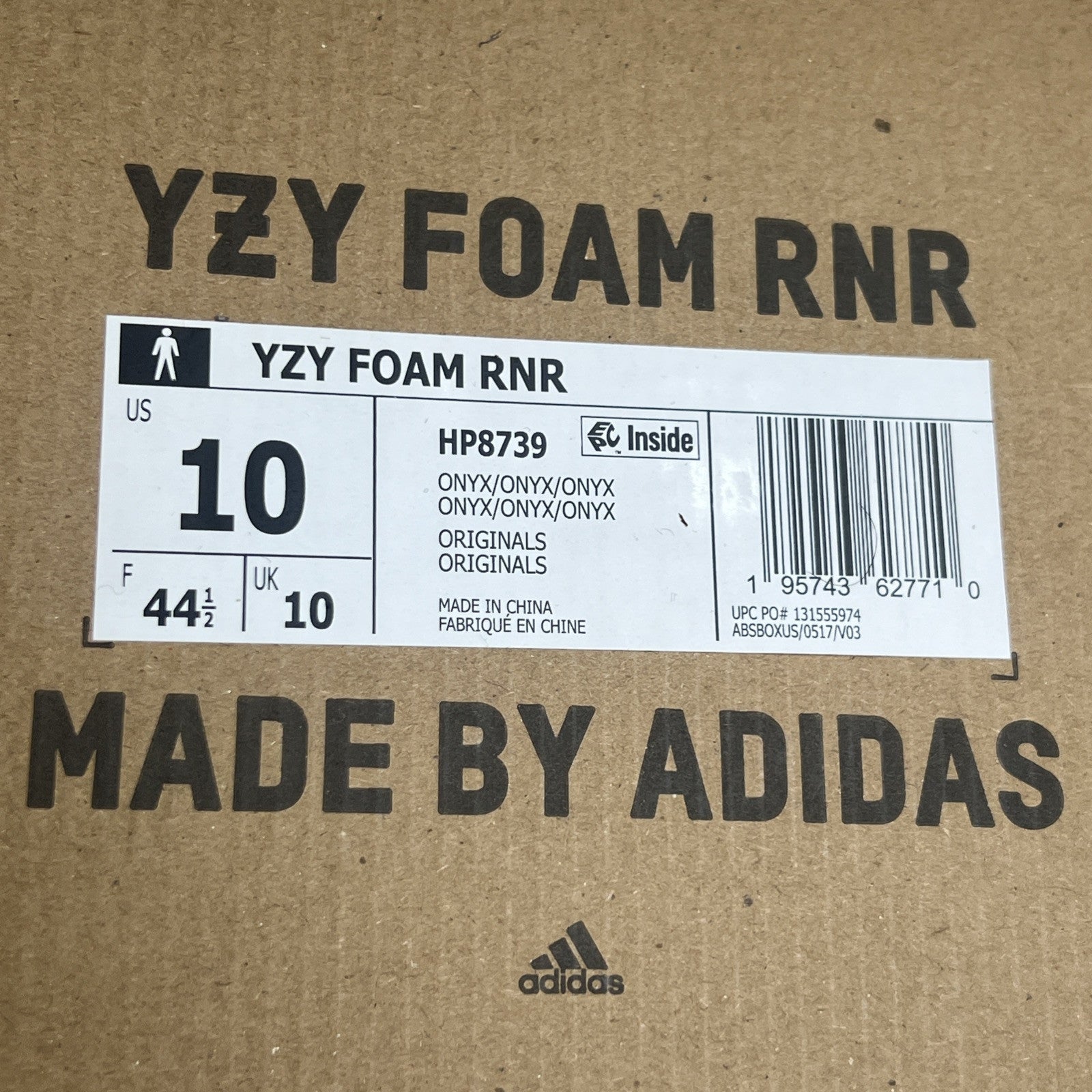 Size 10 - Adidas Yeezy Foam Runner 'Onyx' (HP8739)