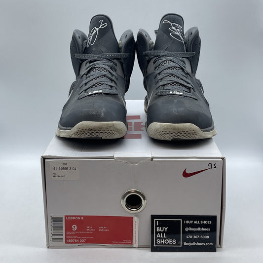 Size 9 - Nike LeBron 9 Cool Grey White Suede Leather (469764-007)