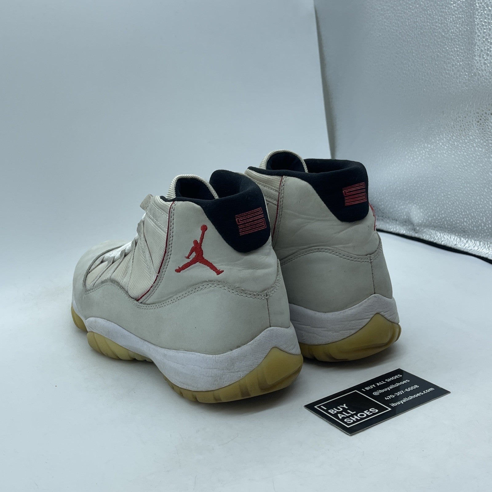 Size 11.5 - Air Jordan 11 Retro Platinum Tint Red Black Suede (378037-016)