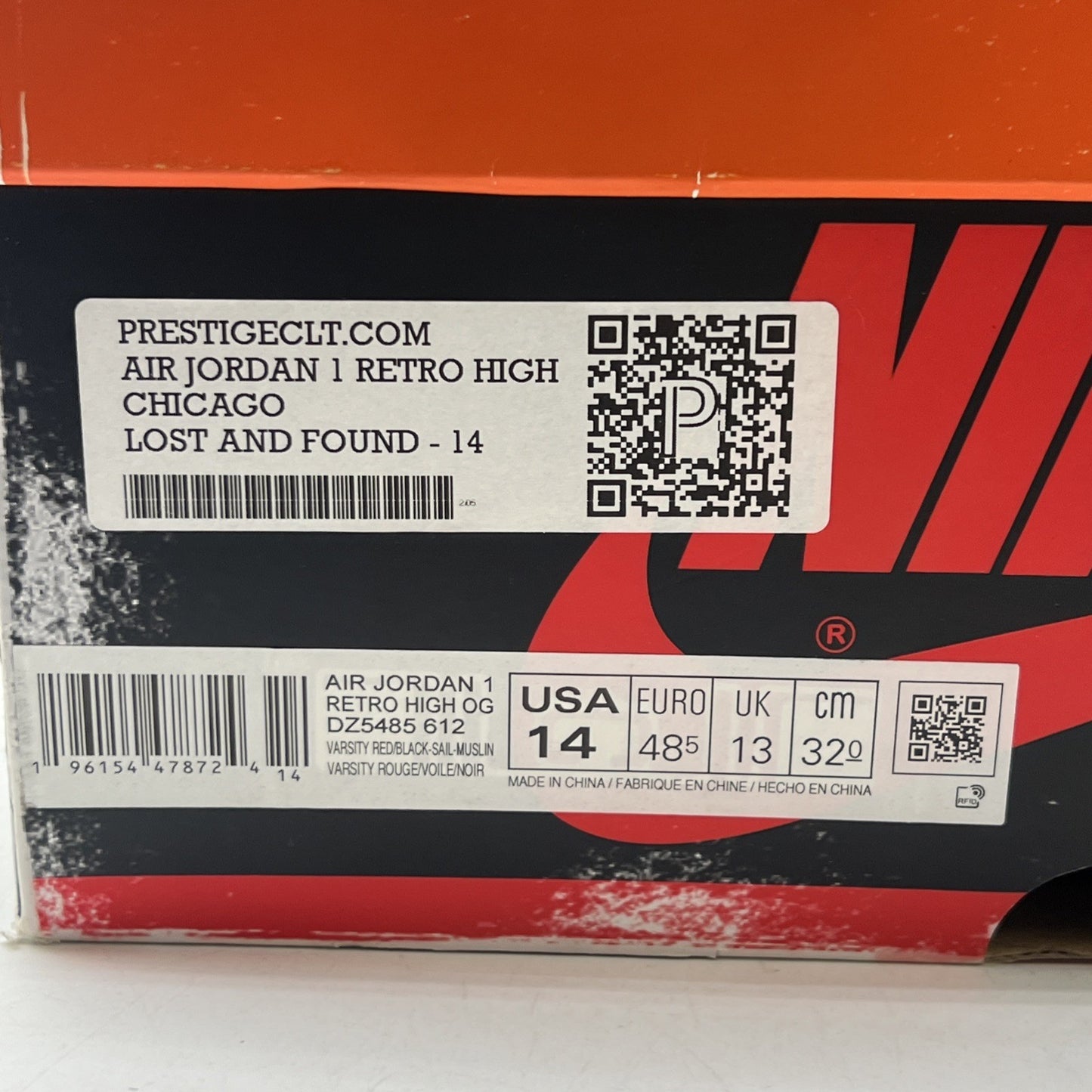 Size 14 - Air Jordan 1 Retro High OG Chicago Reimagined Lost & Found DZ5485-612