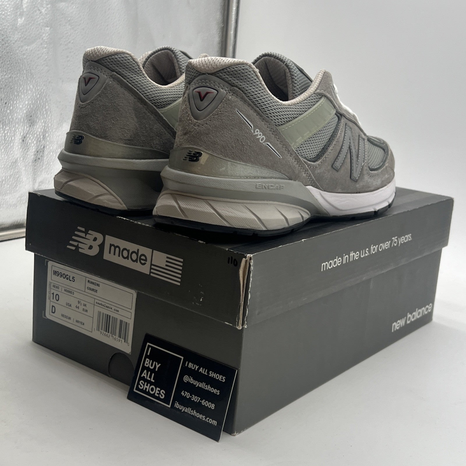 Size 10 - New Balance 990v5 Made in USA Low Castlerock (M990GL5)