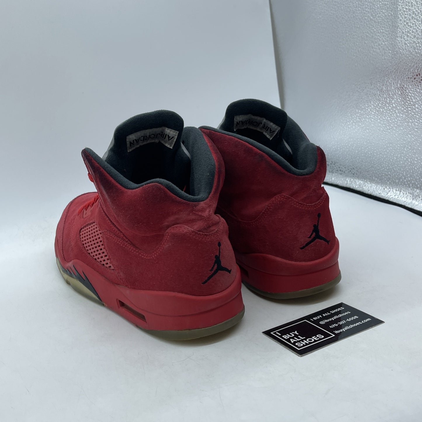 Size 10 - Air Jordan 5 Retro Red Suede Black (136027-602)