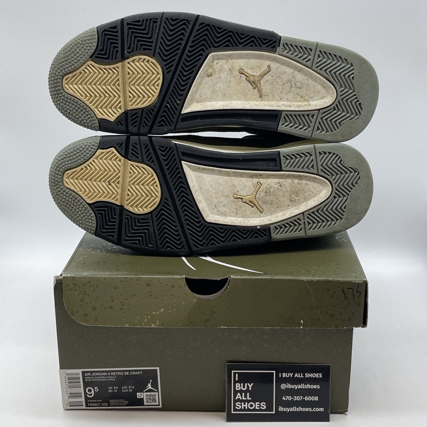 Size 9.5 - Jordan 4 SE Retro Low Craft - Olive Black Suede Leather (FB9927-200)
