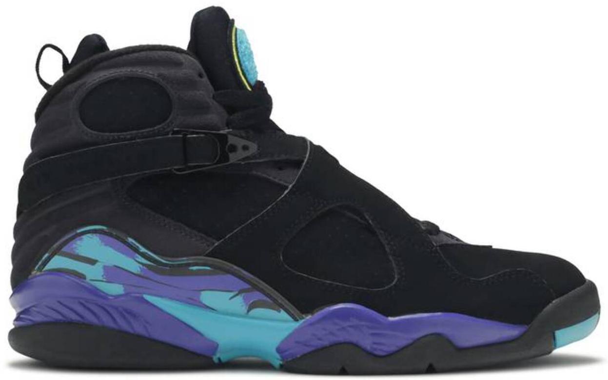 Size 9 - Air Jordan 8 Retro 2007 Aqua Black Blue Purple Suede (305381-041)