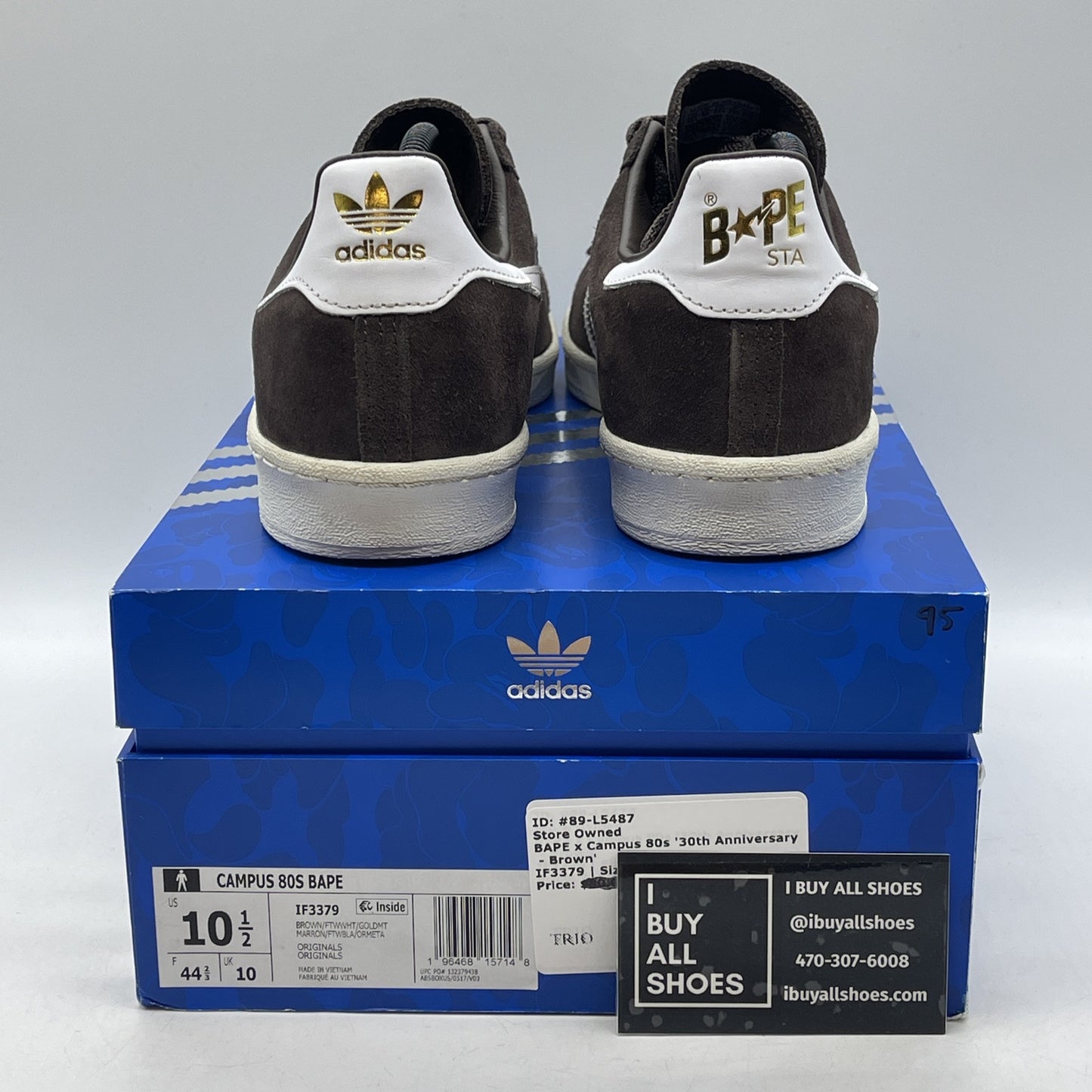Size 10.5 - adidas BAPE x Campus 80s 30th Anniversary - Brown White (IF3379)