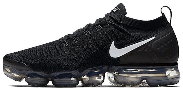 Size 9.5 - Nike Air VaporMax Flyknit 2 Black White Suede Leather (942842-001)