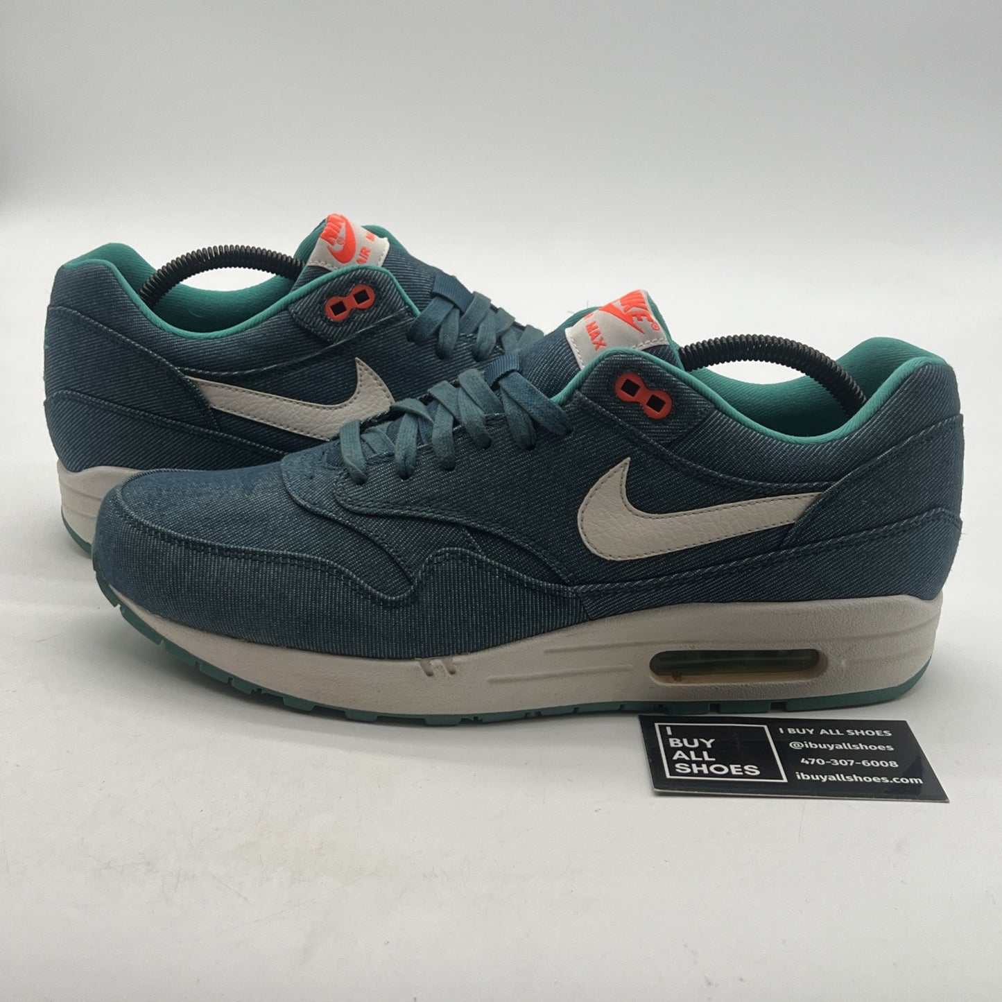 Size 10.5 - Nike Air Max 1 Prm Turquoise Denim (512033-313)