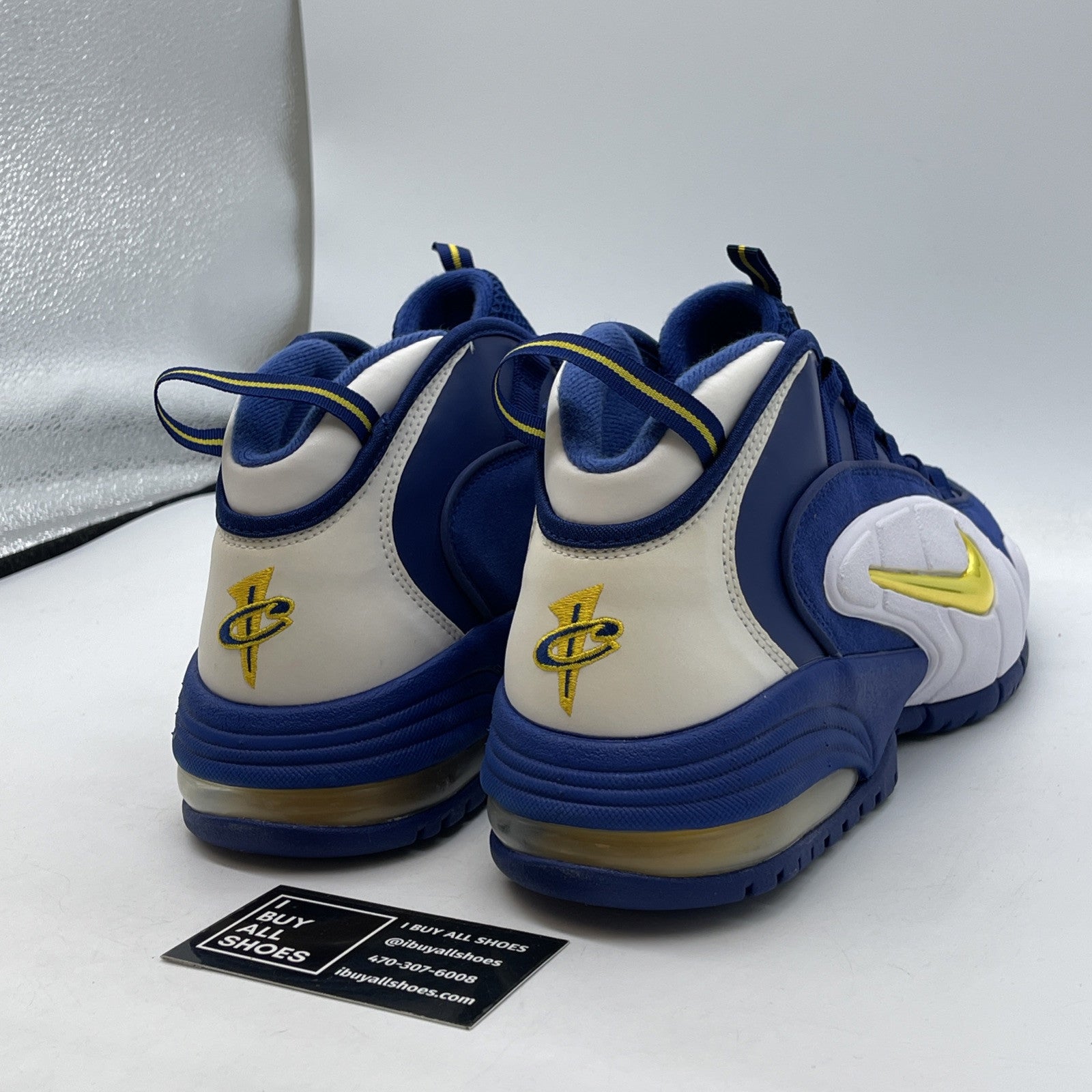 Size 11.5 - Nike Air Max Penny 1 Warriors Blue White Suede (685153-401)