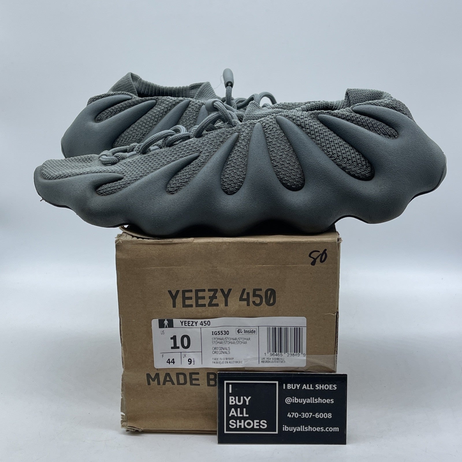 Size 10 - adidas Yeezy 450 Stone Marine Grey Suede (IG5530)