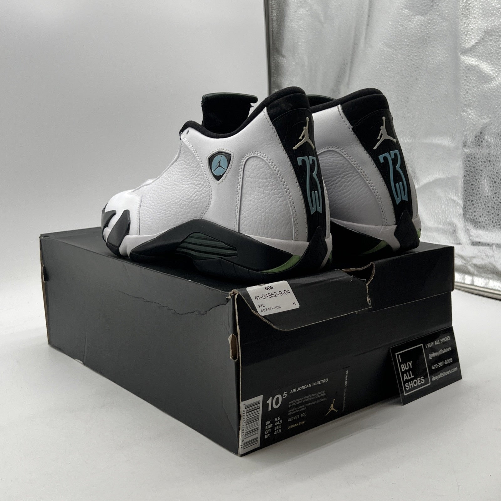 Size 10.5 - Air Jordan 14 Retro 2016 Oxidized Green (487471-106)